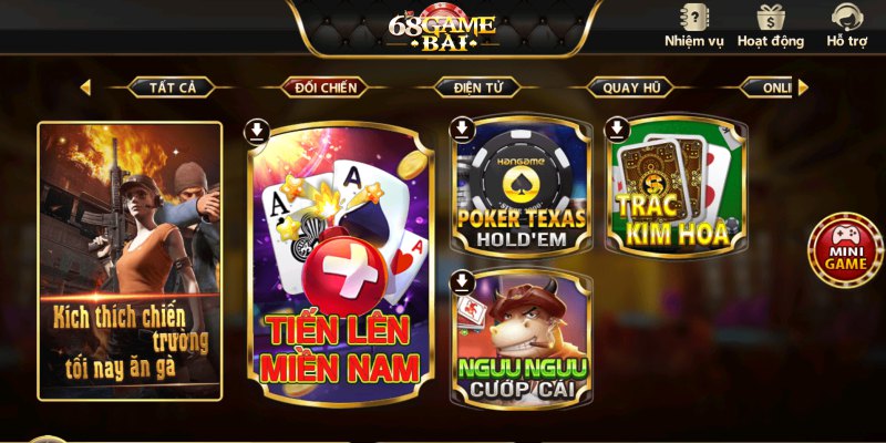 Tiến lên Miền Nam là tựa game cực hot tại 68 game bài