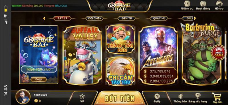 Game slot đổi thưởng uy tín nhất hiện nay 68 game bài