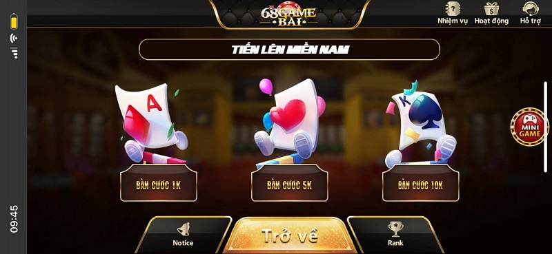 Cách chơi tiến lên miền nam 68 game bài