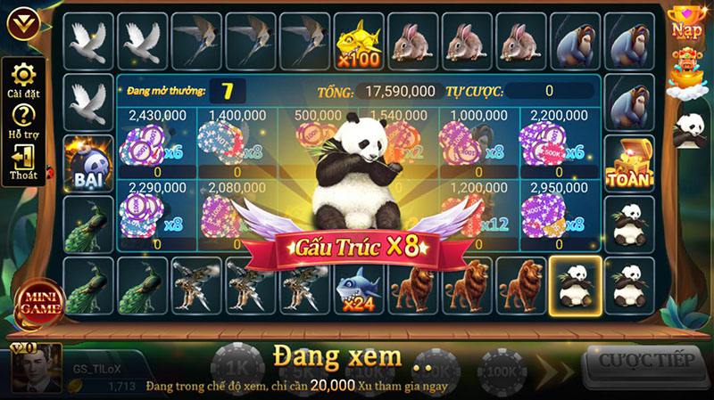 Phi cầm tẩu thú 68 game bài