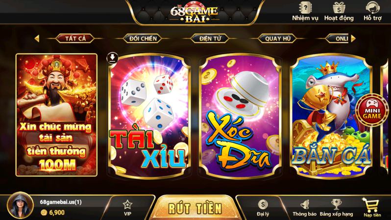 68 game bài là cổng game hoàn trả casino uy tín