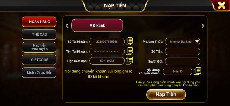 Nạp rút tiền tại game bài đổi thưởng tặng vốn cực kỳ nhanh