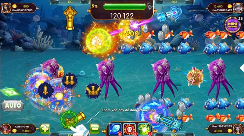 Những trò chơi có tại cổng game bắn cá tài lộc