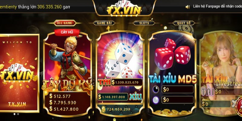 Hệ thống game tại TX Vin