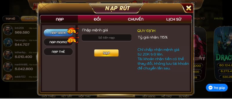 Rút tiền tại cổng game xo68 club