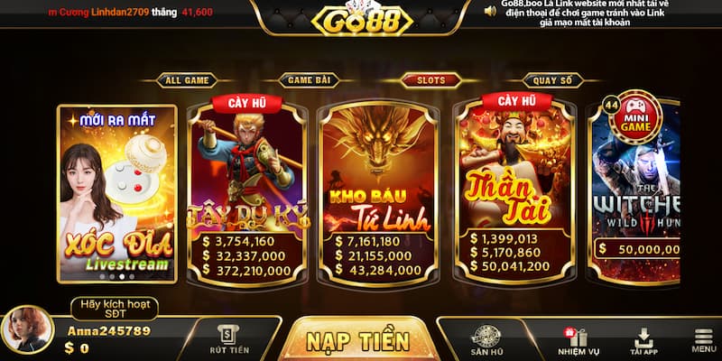 Game Slot độc đáo, mới lạ tại Go88