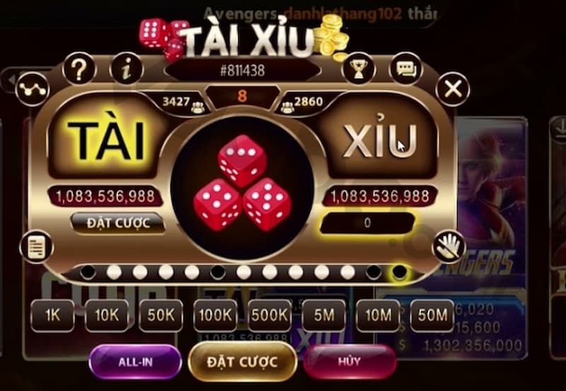 Game tài xỉu là nhân tố tạo độ thu hút lớn của cổng game Hu99 club