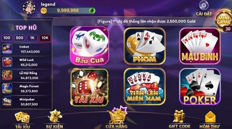 Một số tựa game bài phổ biến tại các cổng game bài đổi thưởng