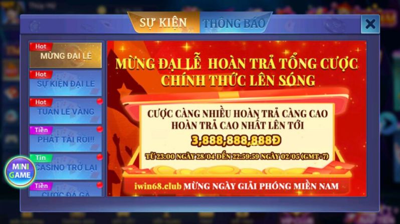 Tổng hợp các khuyến mãi HOT của Iwin68 club 