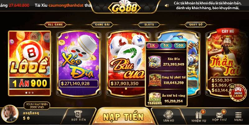 Go88 được mệnh danh là cổng game đánh bài đổi thưởng vạn người mê