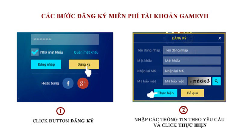 Hướng dẫn đăng ký tài khoản Gamevh