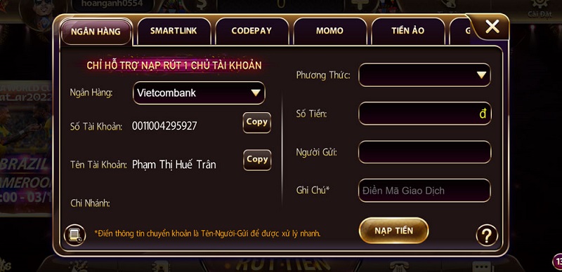 Hướng dẫn các bước rút tiền từ Son club