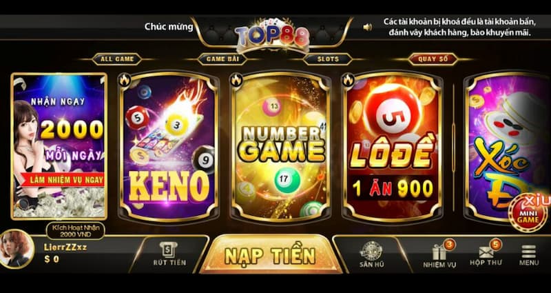 Những trò chơi đặc biệt chỉ có tại cổng game Top88