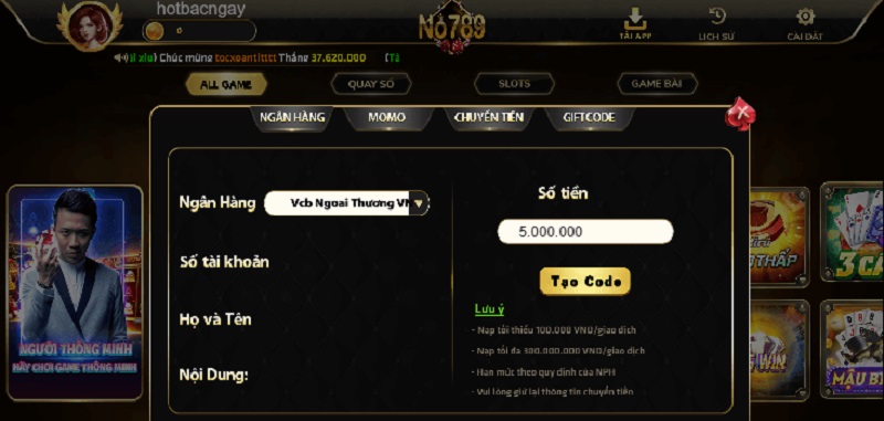 No789 club cung cấp đa dạng phương thức nạp