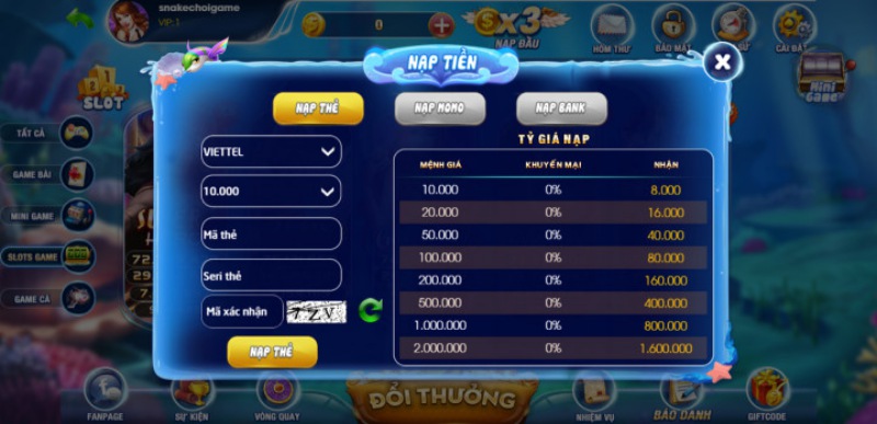 Hướng dẫn các bước nạp tiền vào app bắn cá Vua88 club