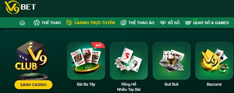 V9bet là cái tên không thể thiếu trong top trang nhà cái uy tín