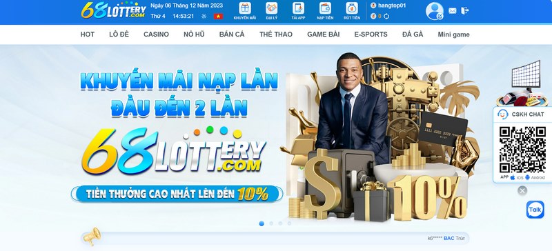 Thông tin nhà cái 68Lottery cho người mới