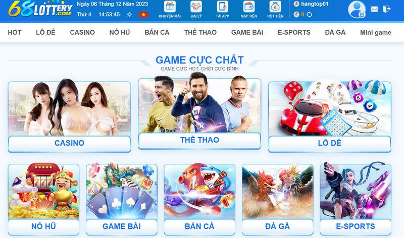 68Lottery cung cấp nhiều tựa game cá cược vô cùng thú vị