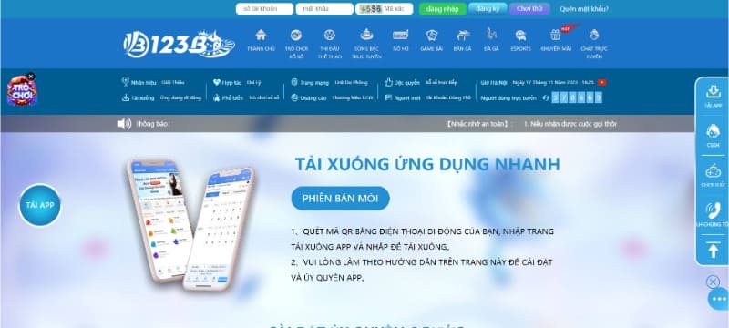 Cách tải app 123B về di động không mất tiền