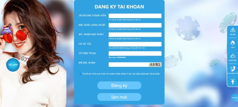 Đăng ký tài khoản chính thức tại 123B