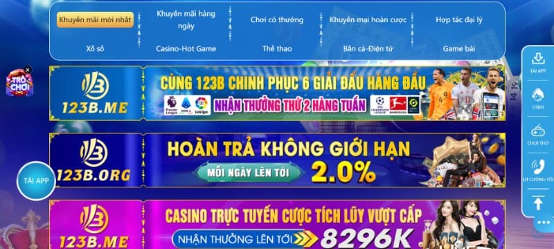 Tổng hợp các khuyến mãi HOT 123B