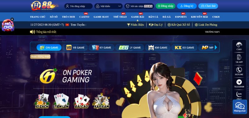 Sảnh chơi game bài hấp dẫn mọi cược thủ