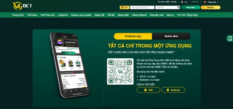 Hướng dẫn cách tải app V9bet về điện thoại